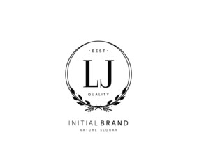 L J LJ Beauty vector initial logo, handwriting logo of initial signature, wedding, fashion, jewerly, boutique, floral and botanical with creative template for any company or business.