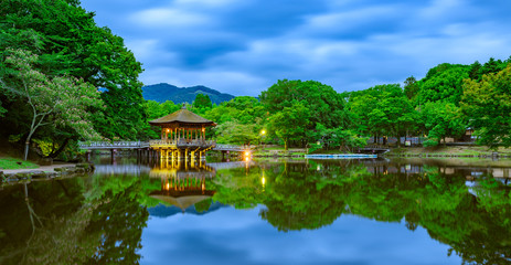 Ukimido Pavilion, Nara, Japan - obrazy, fototapety, plakaty