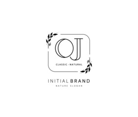 O J OJ Beauty vector initial logo, handwriting logo of initial signature, wedding, fashion, jewerly, boutique, floral and botanical with creative template for any company or business.