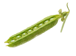 Fresh peas isolated on white background 