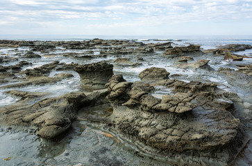 Coastline in the Flat Rocks area of Bunurong Marine and Coastal Park in Victoria, Australia