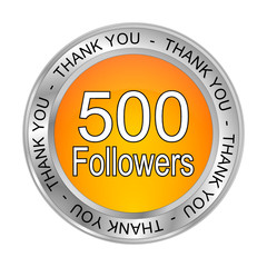 500 Followers Thank you - 3D illustration