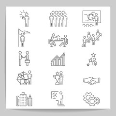 Set of business , vector icons .