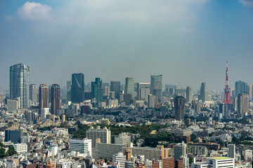 東京　都市景観　高層ビルからの眺め