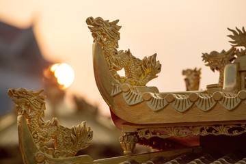 golden lion statue in temple