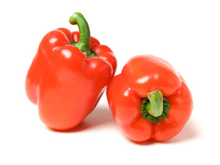fresh bell pepper (capsicum) on white background