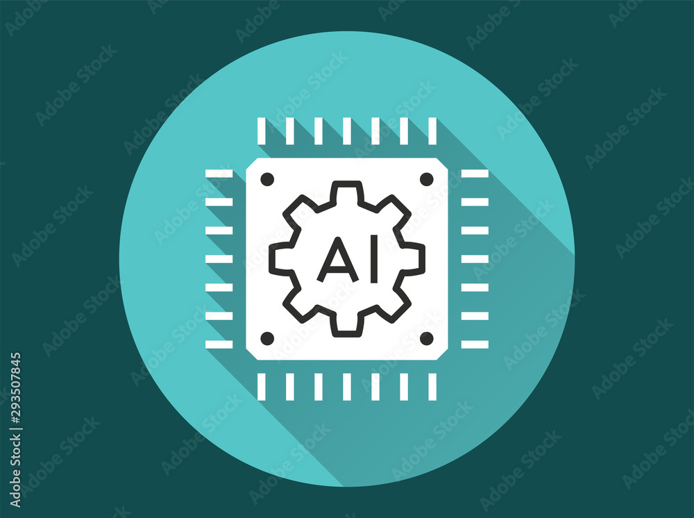 Poster artificial intelligence - vector icon for graphic and web design.