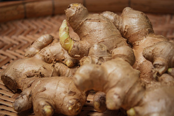 Fresh raw organic ginger root.