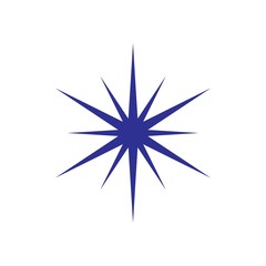 Simple star compass needle element design on the white background