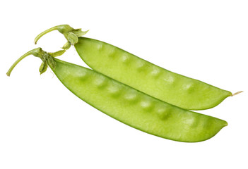 Snow peas isolated on white background