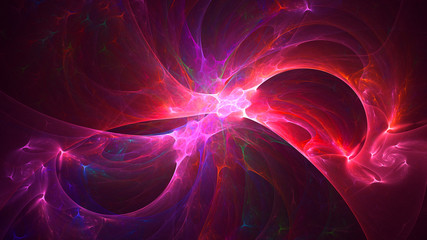  3D rendering abstract fractal electromagnetic background - obrazy, fototapety, plakaty