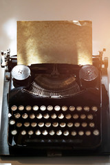 Close up of  vintage retro styled typewriter.