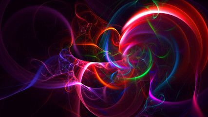  3D rendering abstract fractal electromagnetic background