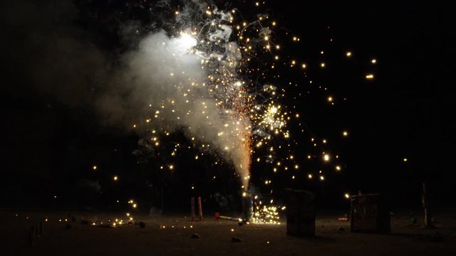 Fireworks Safe and Sane Wide in Slow Motion Shot on RED Epic Helium 8k