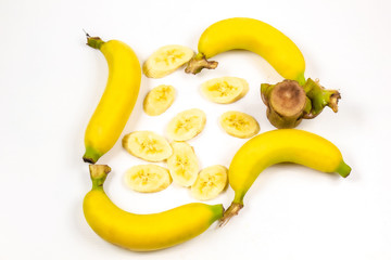 Bananas isolated on white background Clipping Path