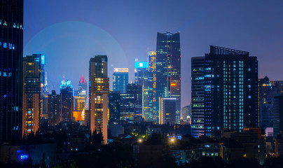 Obraz na płótnie Canvas Shanghai's most prosperous city, Shanghai, Shanghai's night scenes