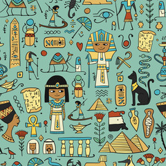 Travel to Egypt. Seamless pattern for your design