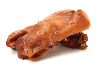 cooked the face of the pig on white background