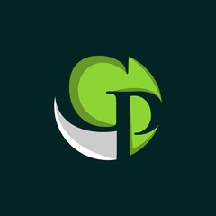 Obraz premium Letter GP Circle Creative Abstract Modern Icon Logo Design Template Element Vector