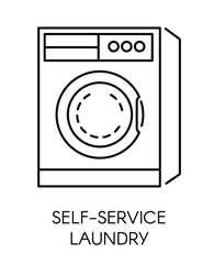 Self-service laundry icon, service for washing clothes by yourself