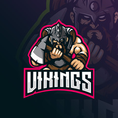 viking tribe mascot logo design vector with modern illustration concept style for badge, emblem and tshirt printing. angry viking illustration.