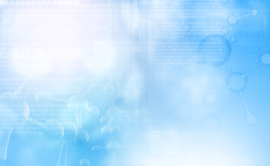 Fototapeta premium Abstract molecules background. Blurred. 3d illustration .