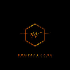 Fototapeta na wymiar NN Initial luxury handwriting logo vector