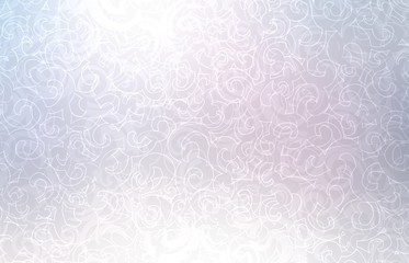 Lens flare on light curls blur background. Shiny pastel clear twirls texture.