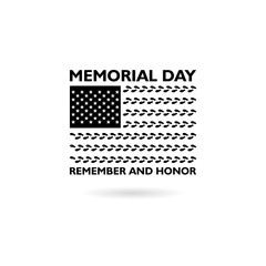 Happy Memorial Day icon isolated on white background