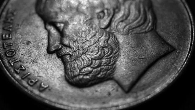 Close up of a detailed old coins