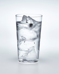 glass of water with ice 