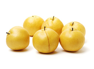 Pears on white background