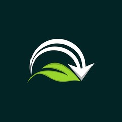 Leaf Arrow Recycling Creative Icon Logo Design Template Element Vector