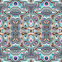 Kaleidoscope Effect Pattern In Retro Pastels