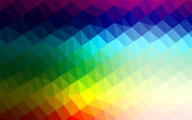Light Multicolor, Rainbow vector abstract polygonal texture. Triangular geometric sample with gradient.  Polygonal design for your web site.
