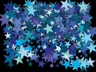 Falling blue stars.