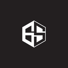 GS Logo monogram hexagon with black background negative space style
