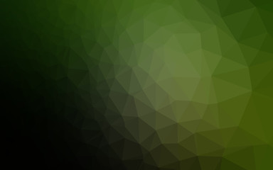 Dark Green vector low poly texture. A sample with polygonal shapes. Triangular pattern for your business design.