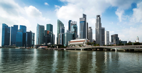Panoramic view of the city skyline in Singapore