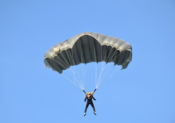 paratroopers a parachute jump during training