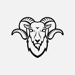 Goat head logo esport in black and white