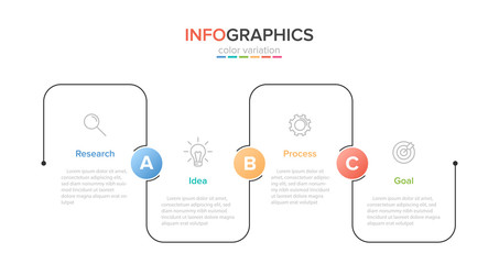 Infographic design with icons and 4 options or steps. Thin line vector. Infographics business concept. Can be used for info graphics, flow charts, presentations, web sites, banners, printed materials.