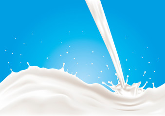 A splash of milk. CMYK Vector illustration. Easy to print. Customizable, Easy to edit and change colors.