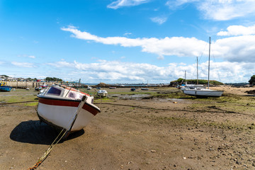 Stranded ships at low tide in the Island of Batz