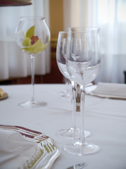 elegant table with wine glasses