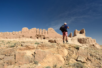 Fototapeta premium The largest ruins castles of ancient Khorezm – Ayaz - Kala, Uzbekistan.