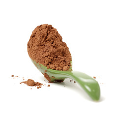 Cocoa powder isolated on white background