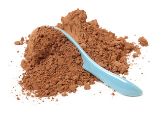 Cocoa powder isolated on white background