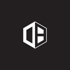 DB Logo monogram hexagon with black background negative space style