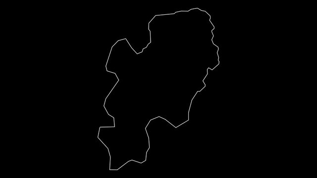 Daegu South Korea province map outline animation